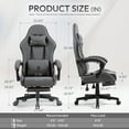 thumbnail image 2 of GOOSEA Fabric Big and Tall Gaming Chair, Ergonomic High Back Design with Pocket Spring Cushion, Adjustable Headrest and Retractable Footrest for Office and Gaming, 350LBS, Grey, 2 of 7