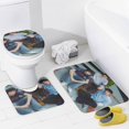 thumbnail image 4 of Trillizos Sturniolo-theme 4-Piece Shower Curtain Set with Rugs, Waterproof Bathroom Decor Set Includes Bath Mat, U-Shaped Rug, Toilet Lid Cover and Curtain with Hooks, 4 of 6