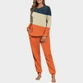 thumbnail image 7 of FNFYFH Womens Color Block Sweatsuit Fleece 2 Piece Outfit Long Sleeve Crew Neck Pullover and Jogger Set Soft Pajamas Sets, 7 of 7