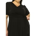 thumbnail image 5 of Women's Plus size Stylish Solid Faux Wrap Dress with Deep V-Neck, 5 of 5