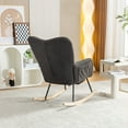 thumbnail image 3 of CQSXDA Teddy Fabric Rocking Chair With Adjustable Footrest For Living Room Or Bedroom In Modern Style Design, 3 of 10