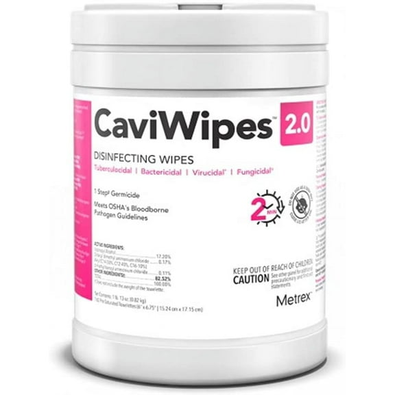 Metrex 14-1100 CaviWipes 2.0 Disinfecting Wipes 160 Per Canister