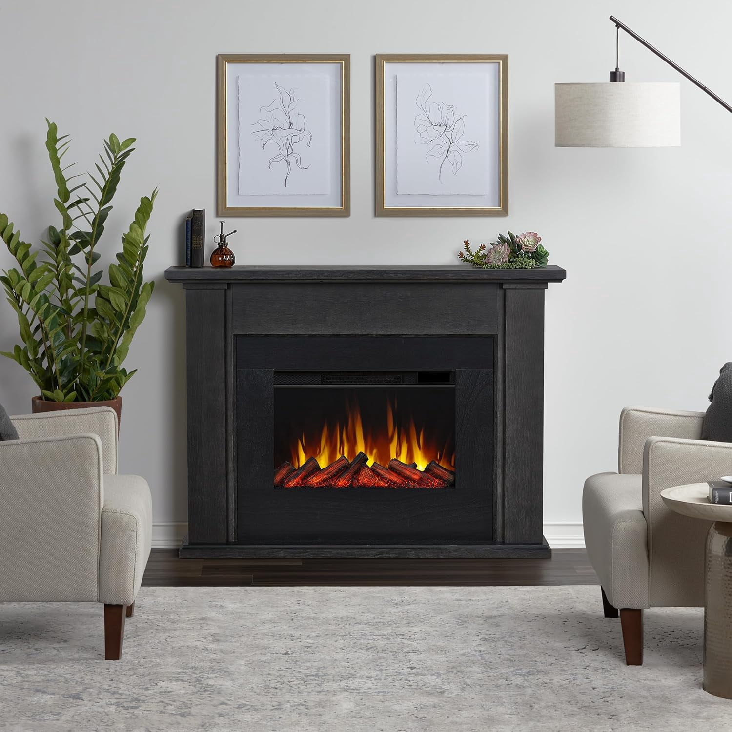 Real Flame Tejon 52" Slim Electric Fireplace in Gray