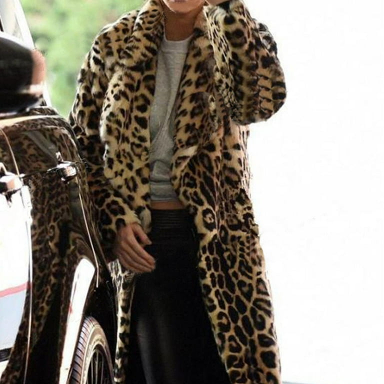 ジャケット・アウター vintage leopard design far long coat Retro 80s Leopard Coat, Faux Fur Coat, 70s Faux Fur Coat