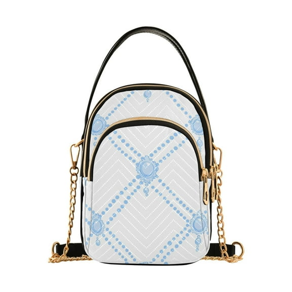 joogoo Women Checkered Grid Chain Crossbody Bags Shoulder Handbag Phone Purse