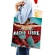 thumbnail image 4 of Nacho Libre Bolso de tela con estampado de lienzo para mujer, bolsa de compras reutilizable y estética, con cremallera interior, regalo para mujer,38*45cm., 4 of 6