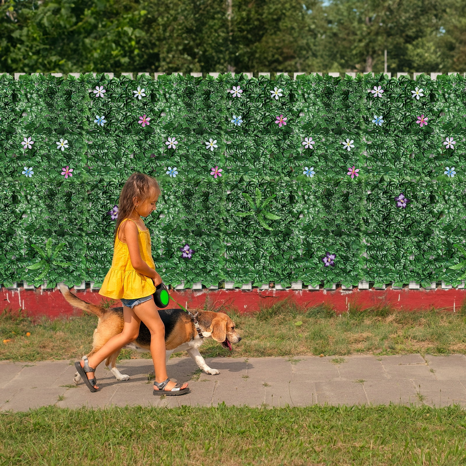 Oumilen 314" x 35.4" Ivy Privacy Fence Backdrop Decoration Flower Artificial Plants Balcony Outdoor