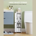 thumbnail image 6 of Hzuaneri Bathroom Storage Cabinet, 29.5" Tall Small Freestanding Corner Cabinet with 2 Doors & Adjustable Shelf, Space‑Saving Narrow Organizer for Compact Bathroom Spaces, White, 6 of 6