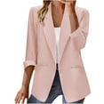 thumbnail image 2 of Baberdicy Women's Casual Jacket, Spring Autumn Lightweight Stand Collar Zip up Coat , Casual Solid Jacket, Everyday Zip Coat, Minimalist Layer Pink M, 2 of 5