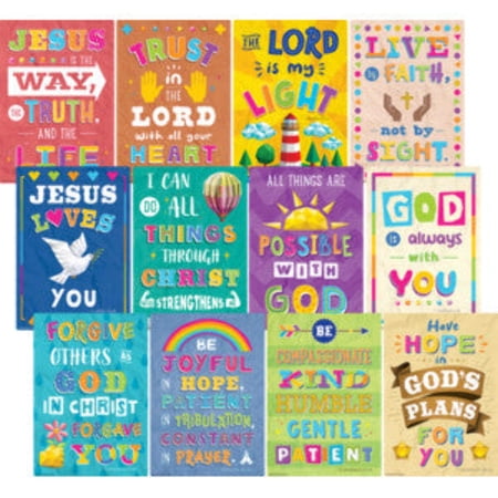 Teacher Created Resources Bible Verses Small Poster Pack 12 Posters