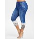 thumbnail image 1 of Talla grande 3D Jean Imprimir Getgings Rosegal  Leggings de talla grande, 1 of 5