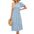 thumbnail image 2 of Aayomet Womens Dresses Personality Short Sleeve Long Casual Dress Simple And Exquisite Design,Blue S, 2 of 3