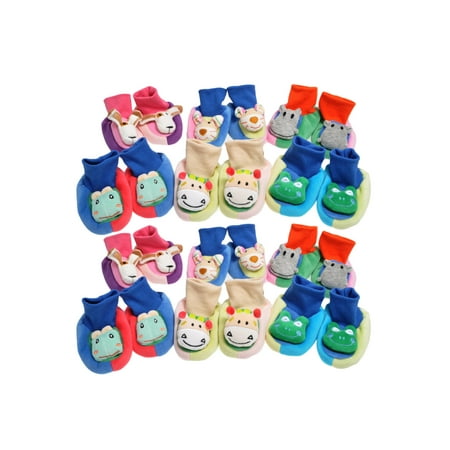 UPC: 0840943060262 | Maria Rosa Baby Slipper Socks with 3D Applique and Non-Skid Bottoms (12-Pack)