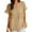 Khaki, variant on Summer Fashion Womens Tops 2025 Plus Size Sexy Short Sleeve Sequins Loose Polluer Solid Round-Neck Blouse Shirt