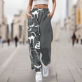 thumbnail image 2 of Rhuody Womens Halloween Pants Straight Leg Halloween Print Sweatpants Pants Soft Elastic Waist Trousers Slacks Classic Clothes Grey S, 2 of 4