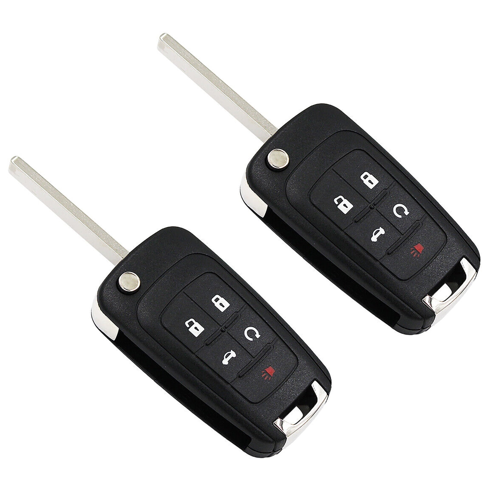 OHT01060512 5-Button Remote Key Fob 2-Pack Black Wireless Car Key with Built-in Chip Cars Key Accessory