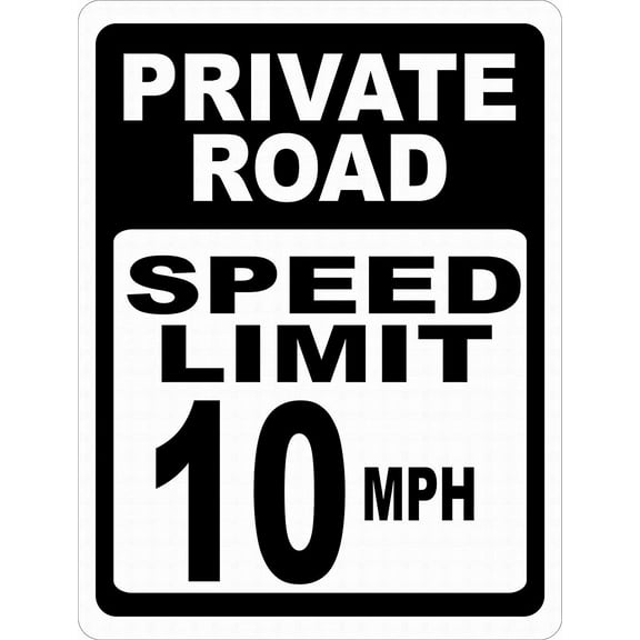 Notice Sign Safety Sign Warning Sign 8x12 (4 Pcs) Private Road Speed Limit 10 MPH Sign Tin Metal Outdoor Yard Sign