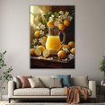 thumbnail image 6 of Mudket Lemon and White Flower Canvas Wall Art, Rustic Kitchen Floral Wall Decor, Fruit and Flower Pictures for Dining Room, Framed Ready to Hang - 12"L x 8"W, 6 of 10