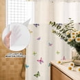 thumbnail image 3 of No Hook Shower Curtain, Vintage Colorful Butterfly Shower Curtains for Bathroom with See Through Top Window, Watercolor Butterflies Rustic Waterproof & Washable Bath Curtain Extra Long 72"x96", 3 of 9