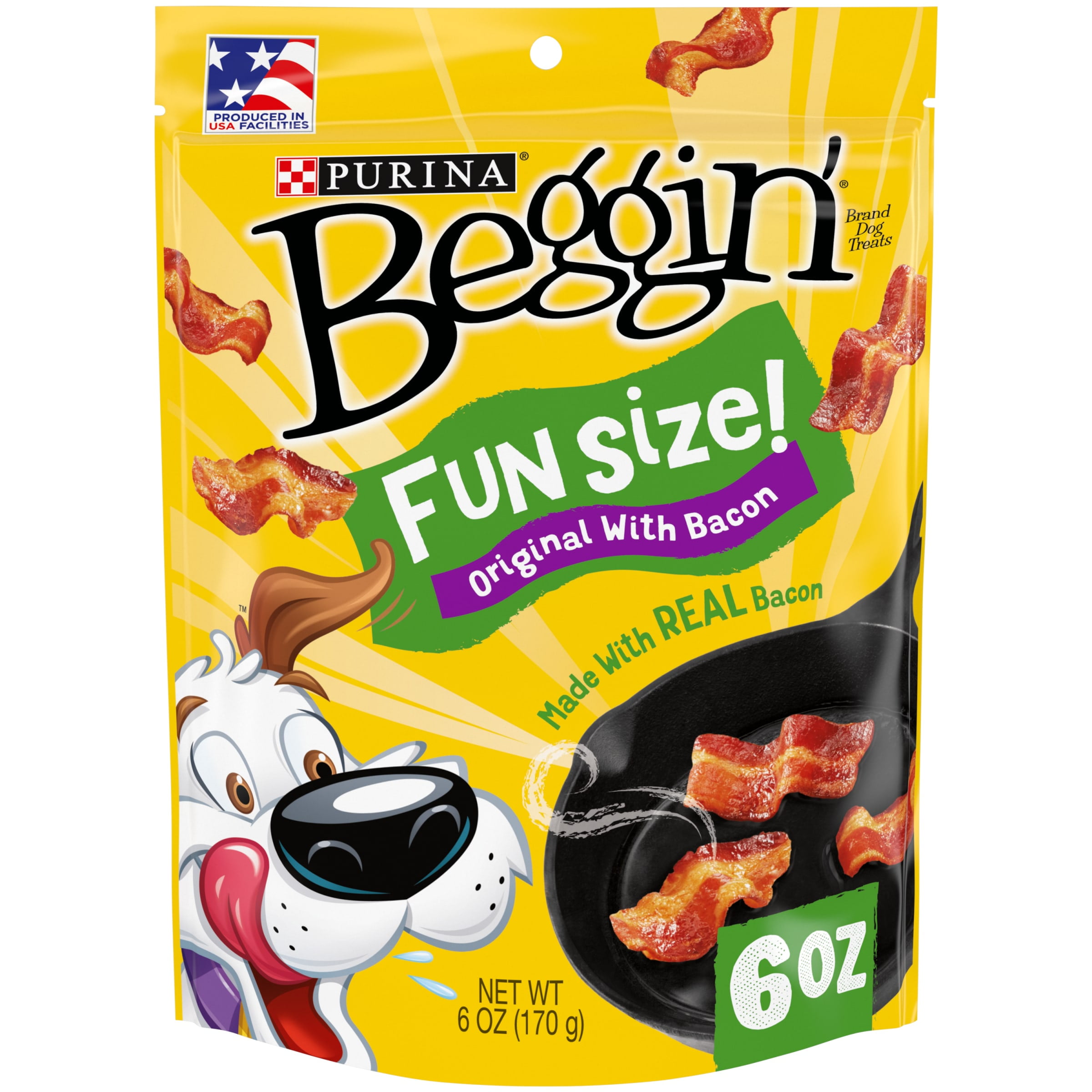 Purina Beggin' Real Meat & Bacon Treats for Dogs, 6 oz Pouch