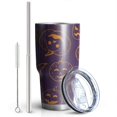 thumbnail image 2 of 30oz Halloween Orange Pumpkins on Purple Tumblers Stainless Steel Tumbler with Lid and Straw,Vacuum Insulated Double Wall Travel Tumbler Cups Mug with Cleaning Brush for Coffee,Tea, 2 of 7