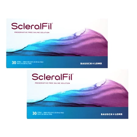 ScleralFil Preservative Free Saline Solution, 0.34 Fl Oz Vials, 30 Count (Pack of 2)
