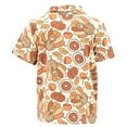 thumbnail image 4 of Boys Turkey Dinner Thanksgiving Print Collared Polo T Shirt (8Y, Brown), 4 of 5