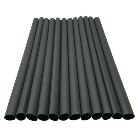 12Pcs 12" Black Heat Shrink Tubing 1/2" Dual Wall Adhesive Lined Wire Wrap 3:1