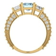 thumbnail image 4 of 3.61 ct Emerald Cut Natural Swiss Blue Topaz 3 Stone 14K Yellow Gold Womens Engagement Ring, 4 of 6