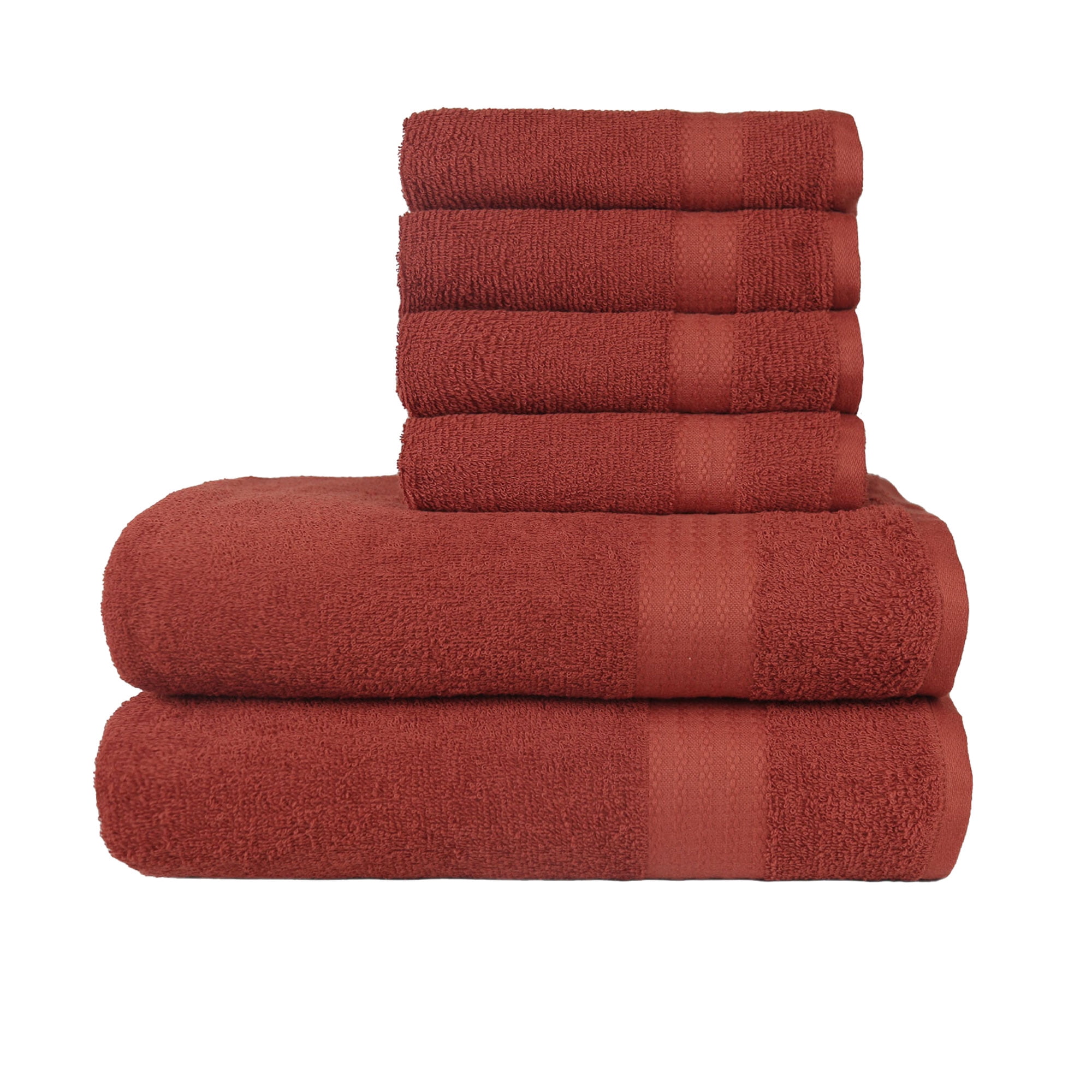 Tri-Safe 6-Piece Bath Towel Set, Rustic Red - Walmart.com