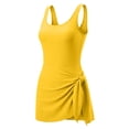 thumbnail image 7 of ZOYOEN Girls One-piece Swimsuits- Modest Tie Side Sleeveless Built In Bra Kids Bathing Suit Yellow Size 8, 7 of 7