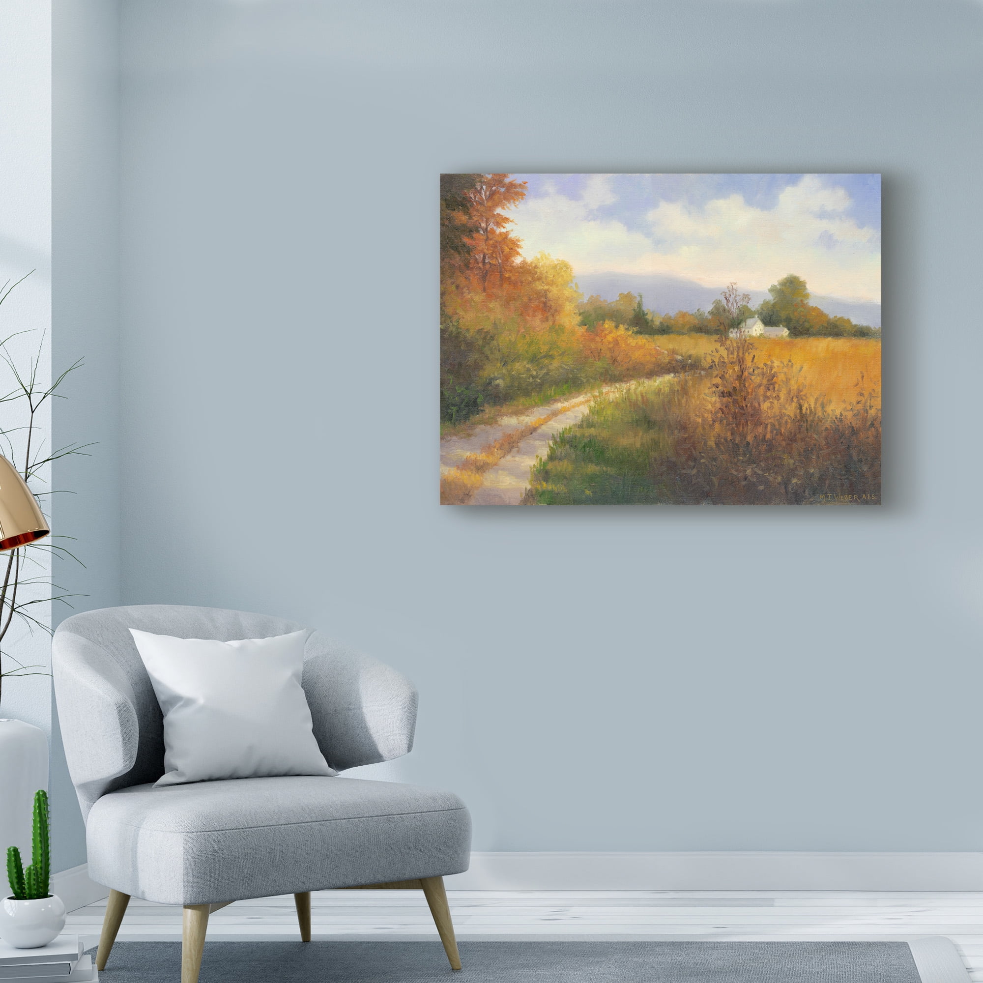 Trademark Fine Art 'Autumn Country Road' Canvas Art by Mary Jean Weber