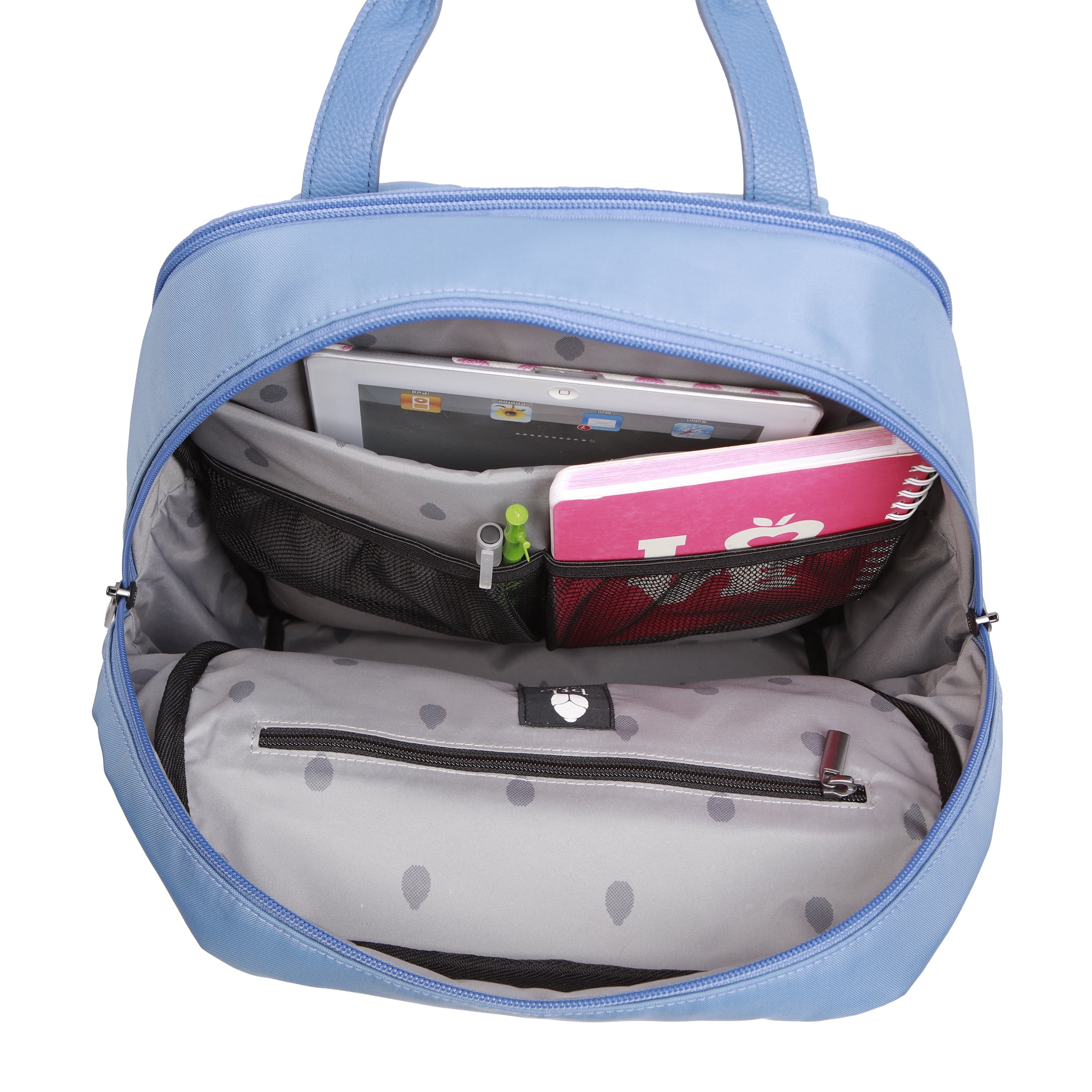 btL 16-inch Nylon Convertible Travel Backpack Tote with 15-inch Laptop Sleeve, Blue Shadow