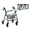 Blue Hummingbird Floral, variant on COEQINE Rollator Walker Seat and Backrest Covers with Folding Accessories Bag 3 Pack Set, Easy to Install Rollator Walker Accessories Gifts for Seniors, Black Marble