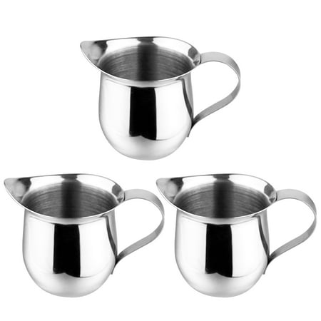 

3pcs 90ml/3oz Coffee Restaurant Cafe Bell Shaped Stainless Steel Creamer Pitcher