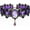 Purple, variant on Lace Choker Necklace with Vintage Crystal Gems - Vampire Bat Design, Perfect for Halloween, Parties & Costumes