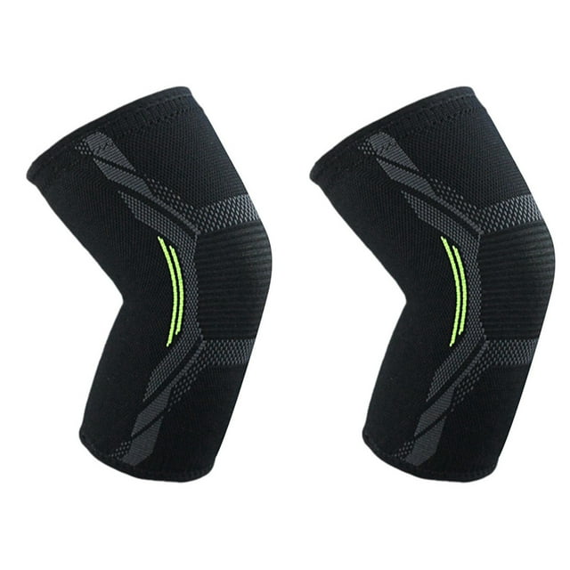 2PCS Breathable Basketball Football Sports Kneepad High Elastic Volleyball Knee Pads, XL & L