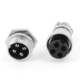 thumbnail image 2 of Unique Bargains 10Pairs 16mm Thread 4 Pins Male Female Panel Metal Aviation Wire Connector, 2 of 2