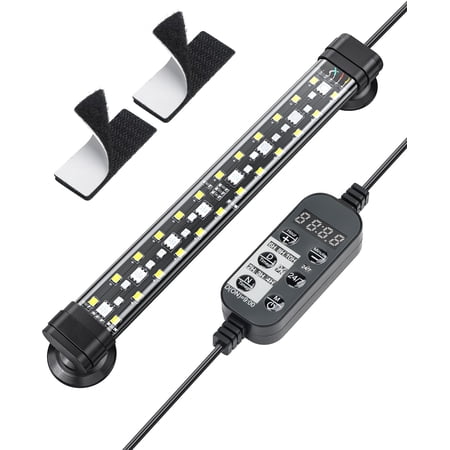 5 W Aquarium LED Light 8 Inch 24/7 Fish Tank Light with Full Spectrum Brilliant White Blue Red Green Lights Multi-Colored LEDs with D/N Mode Single Color Effects Timer and Adjustable Brightness
