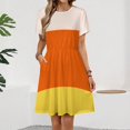 thumbnail image 2 of Candy Corn Pattern Women's Dress Short Sleeve Summer Sundress Summer Women Clothes, 2 of 7