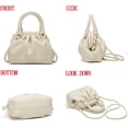 thumbnail image 5 of LHSHID Sac pour Femme Pliable Portable Mode Simple Sac à Bandoulière Oblique (Blanc), 5 of 5