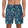 thumbnail image 2 of Picia Green Christmas Print Socks pattern Mens Swim Trunks with Compression Liner Stretch Beach Shorts Quick Dry with Zipper Pockets No-Chafing Board Shorts-3X-Large, 2 of 9