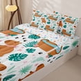 thumbnail image 3 of Erosebridal Cute Tropical Monstera Zipper Queen Comforter Set with Fitted Sheet and 2 Pillowcases,Cute Capybara Palm Leaf Zipper Bedding Set For Girls,Colorful Stars Reversible,4-Piece, 3 of 7