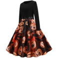 thumbnail image 5 of Vestido HUOGUO de manga larga con estampado de moda para mujer, 5 of 5