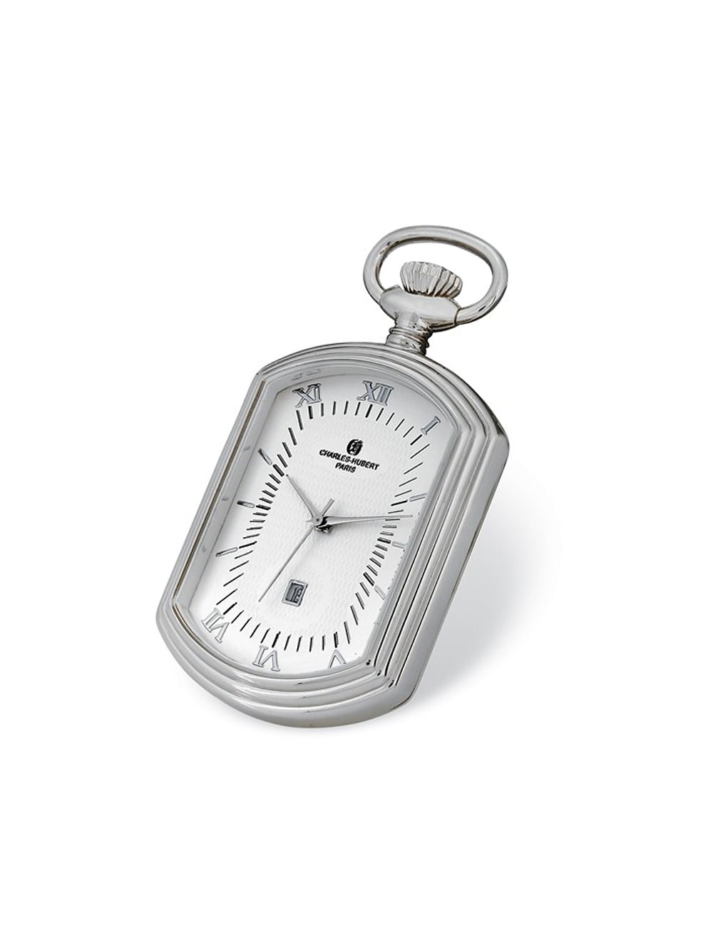 Charles Hubert Chrome Finish Rectangular Pocket Watch Charles Hubert Chrome Finish Rectangular Pocket Watch