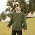thumbnail image 6 of QQAMB Girls Boys Sweatshirts Plus Size Solid Color Crewneck Cute Dressy Casual Fall Winter Fleece Sweatshirts,9 Years, 6 of 6