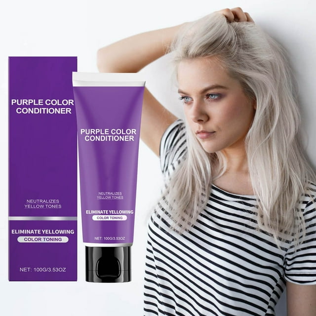 Fiudx Acondicionador Morado, Tratamiento Capilar Colorlock, Potenciador de Tinte Yellowremover, Crema Reparadora Moistureboost, Cuidado Post-Teñido para Verano E Invierno, Mantenimiento de Tono Brill