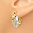 thumbnail image 3 of Real 14kt Two-tone Polished Double Hoop Earrings; for Adults and Teens; for Women and Men, 3 of 4