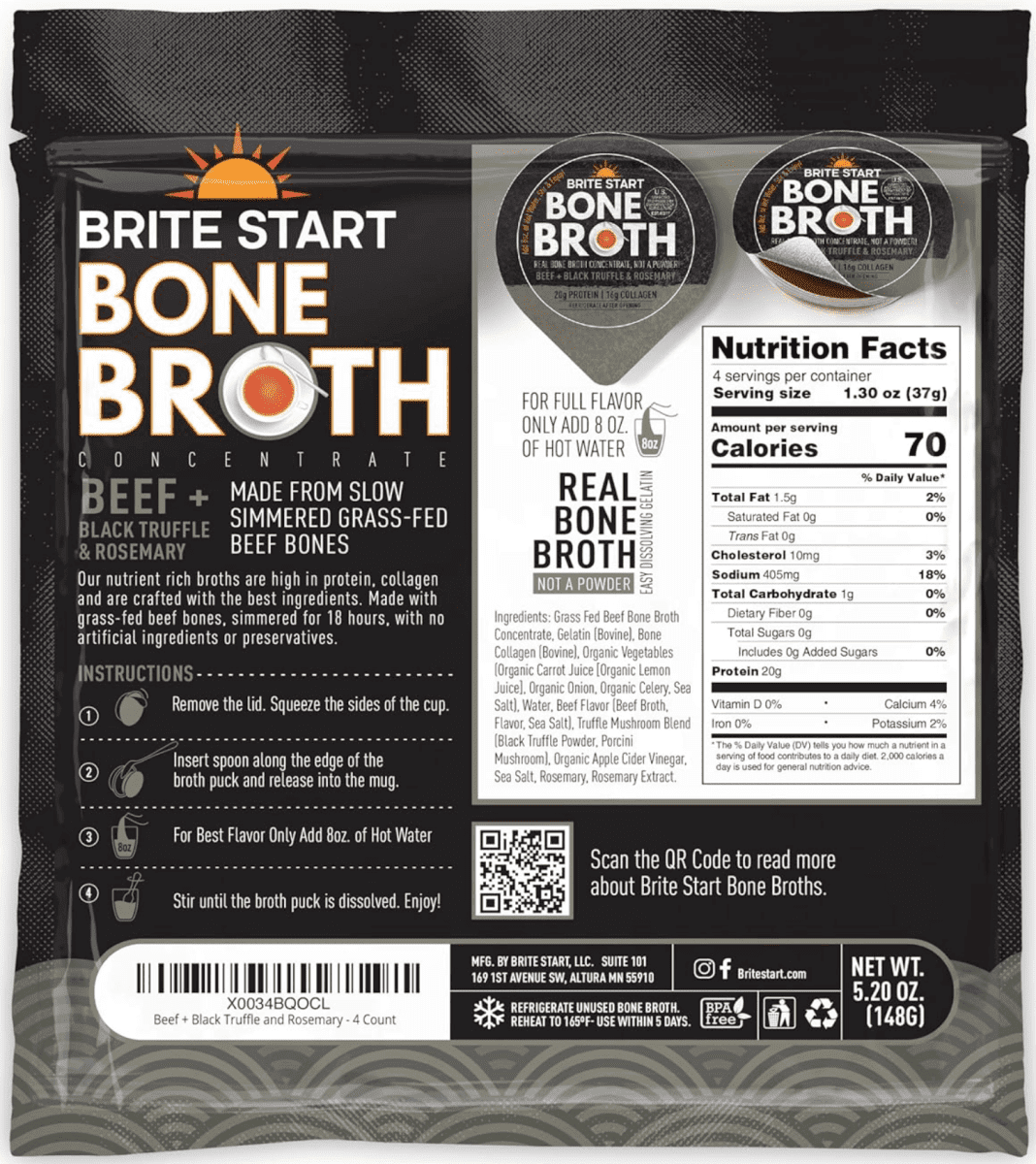 Beef Truffle Rosemary Bone Broth 12 Pack