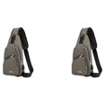 thumbnail image 4 of Qarigey Bolso de marca de moda para hombre, ligero, para viaje, ligero, de gran capacidad, bolso de pecho, bandolera de negocios, caqui 2Conjunto, 4 of 6